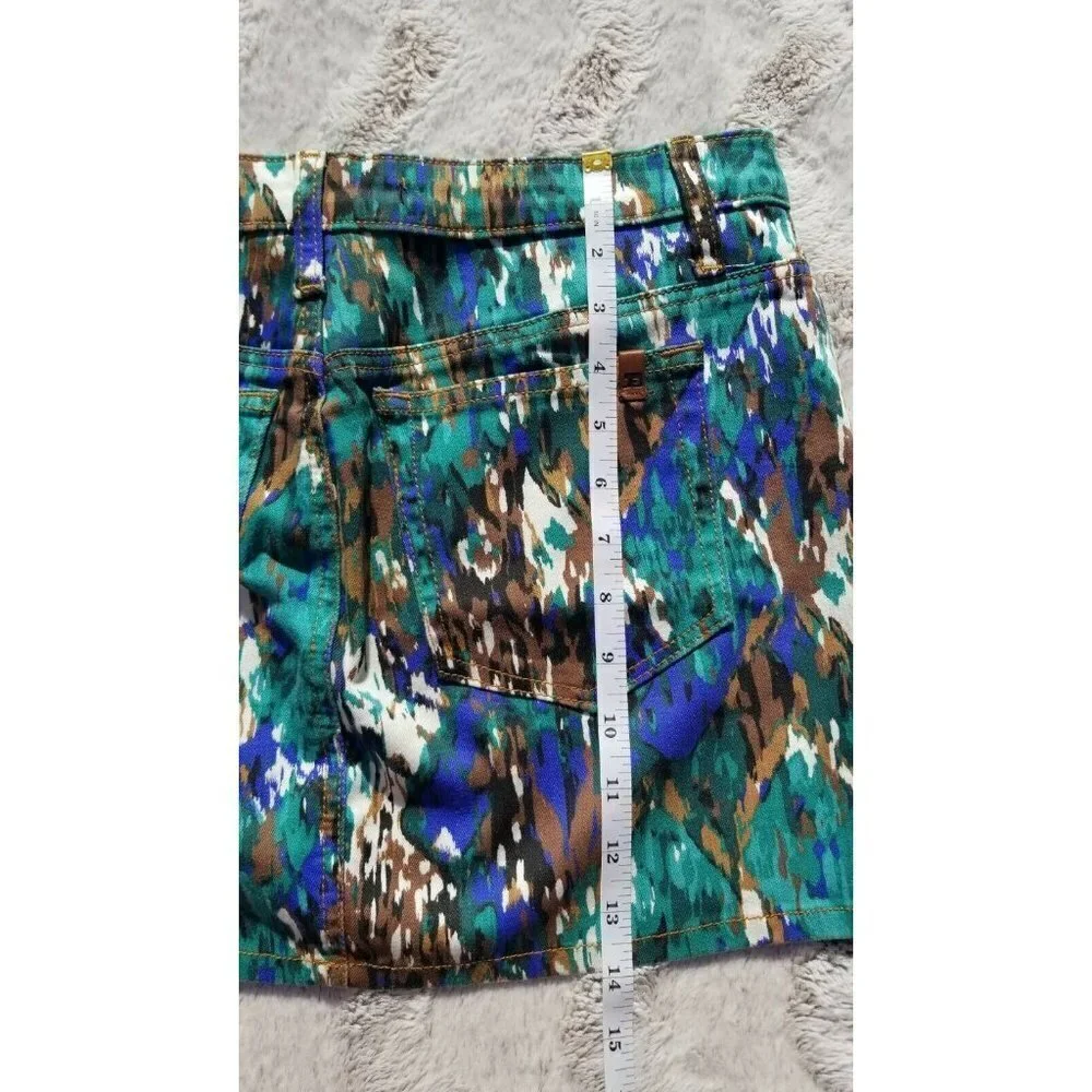 Joes Jeans Green Blue Watercolor Mini Skirt Sz 29‎